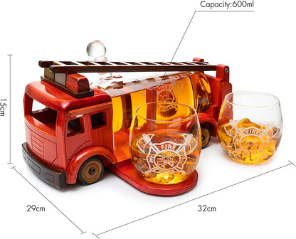 Firetruck Decanter By Premium Barware Gift Elegant Drinkware Collection